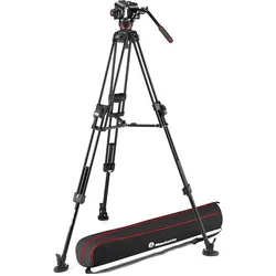 Manfrotto Fluid Videokopf 504X mit Stativ 645 Fast Twin Alu