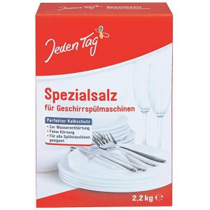 JedenTag Spülmaschinensalz Spezialsalz, gegen Kalk und Wasserflecken, Wasserenthärter, Karton, 2,2 kg