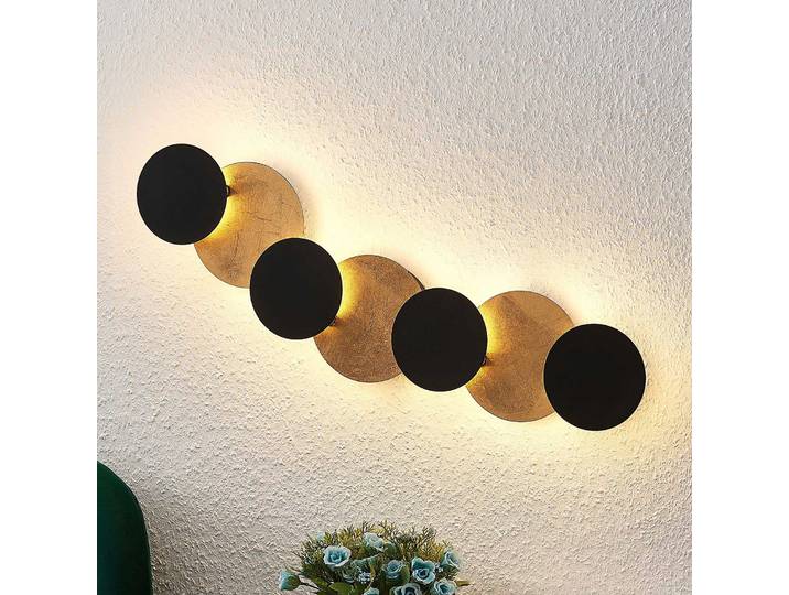 Grazyna 9 LED Wandleuchte Black/Gold - Lindby - Wohnzimmer - Modern - Metall - Mehrflammig