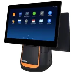 Sunmi T2s EN (15in, 4GB+64GB, WIFI, EU Adapter), Barcode Scanner, Orange, Schwarz