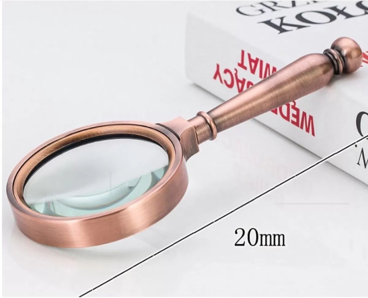 INF Vollmetall-Lupe 6x mit antiker Kupferoptik – Handlupe für Lesen, Schmuckprüfung, Basteln und Reparaturen