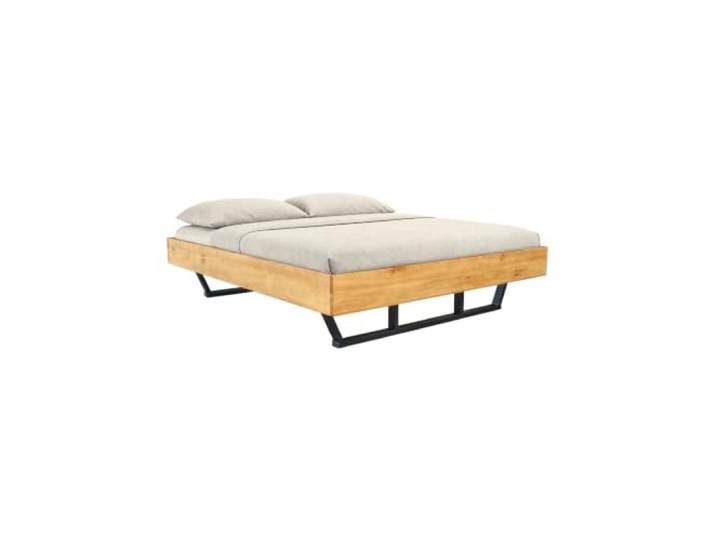 holz4home® Massivholzbett aus Eichenholz ohne Kopfteil I Bettrahmen aus Holz I Holzbett Verschiedene Größen I Füße aus Holz oder Metall (Metallgestell, 180x200cm)