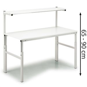 Treston Arbeitstisch TPH712, höhenverstellbar, 120 x 65-90 x 70cm, Melamin, für Werkstatt