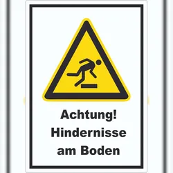 HB-Druck Achtung Hindernisse am Boden Aufkleber A0 (841x1189mm)