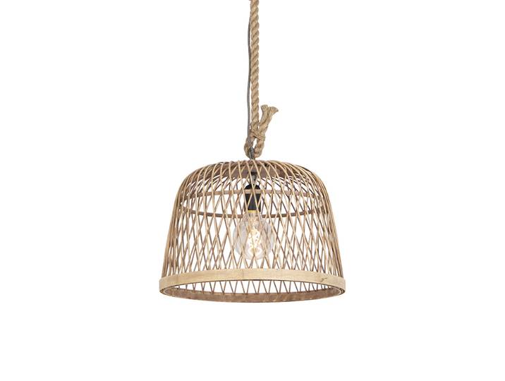 Suspension rustique intelligente en rotin avec ampoule WiFi G125