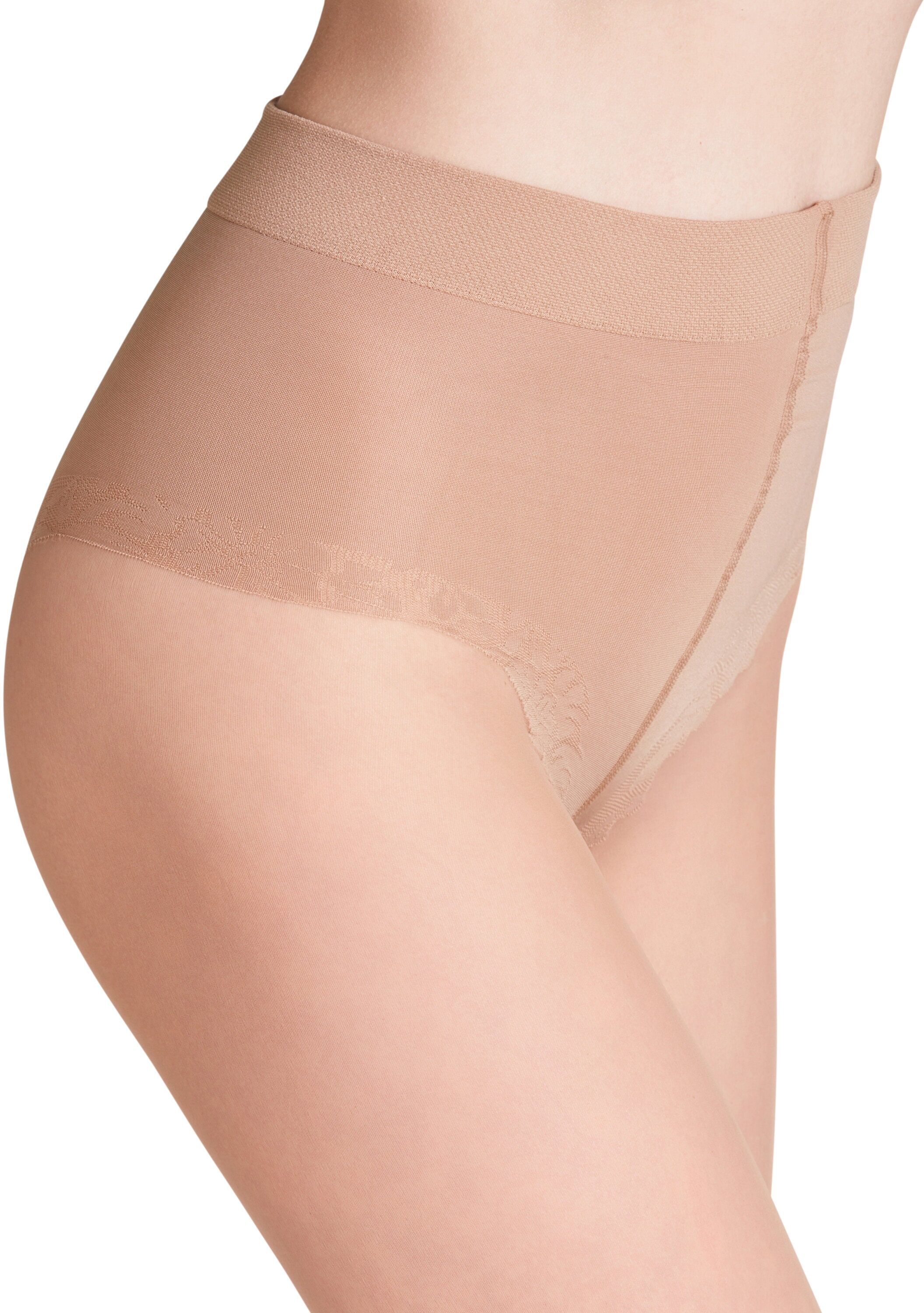 Feinstrumpfhose FALKE "Shaping Top", Damen, Gr. S, beige (4059, cocoon), Obermaterial: 74% Polyamid, 26% Elasthan, unifarben, Strumpfhosen Feinstrumpfhose, mit formendem Sliphöschen, 20 Denier 4059, cocoon S