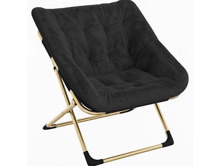 Fauteuil Cocooning-TOYS S-Fauteuil Relax/SALON/Confortable-avec Pied Métal-Noir
