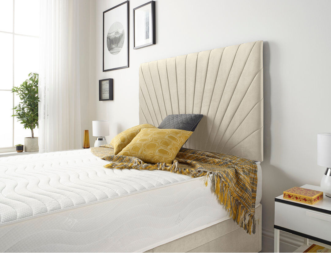 Fairmont Park SantaFe Tweed Fabric Divan Bed Base and Headboard with Optional Drawers Natural Super King (6')