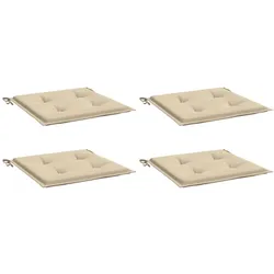 vidaXL Gartenstuhl-Kissen 4 Stk. Beige 40x40x4 cm