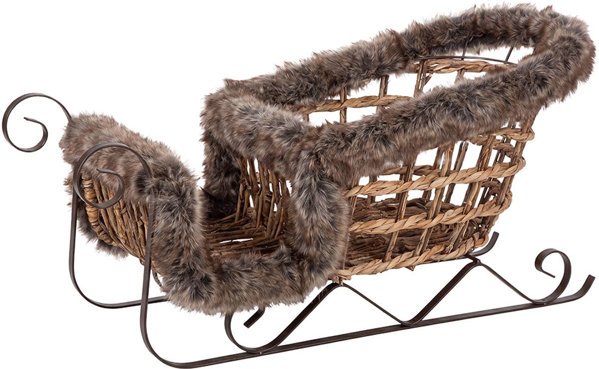 Clayre & Eef Decoratie Slee Bruin Rotan