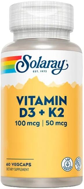 Solaray VITAMINA D3 E K2 60 Cápsulas Vegetais