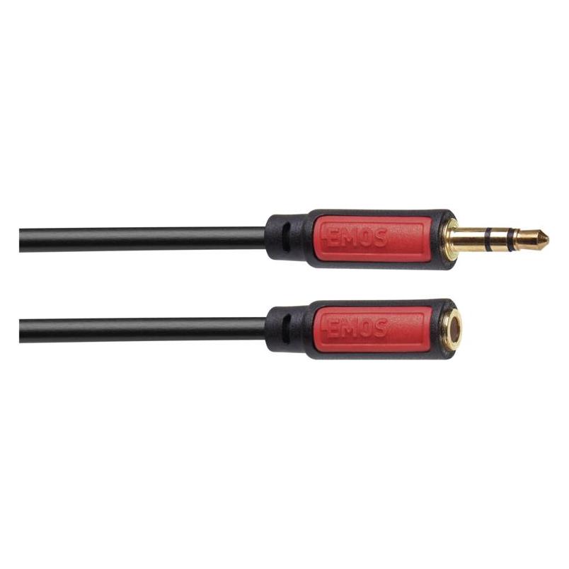 Emos Klinkenkabel 3,5mm stereo, Stecker - 3,5mm Buchse, 2,5m (2.50 m) (2335050020)