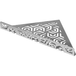 Duschablage Edelstahl Eckablage 28×20 cm, gebürstet, mit Reling – TI-SHELF PENTA
