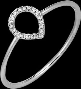 Edenly Ring Frische - AlphÃ©e - WeiÃŸgold, 18 Karat, mit Diamanten