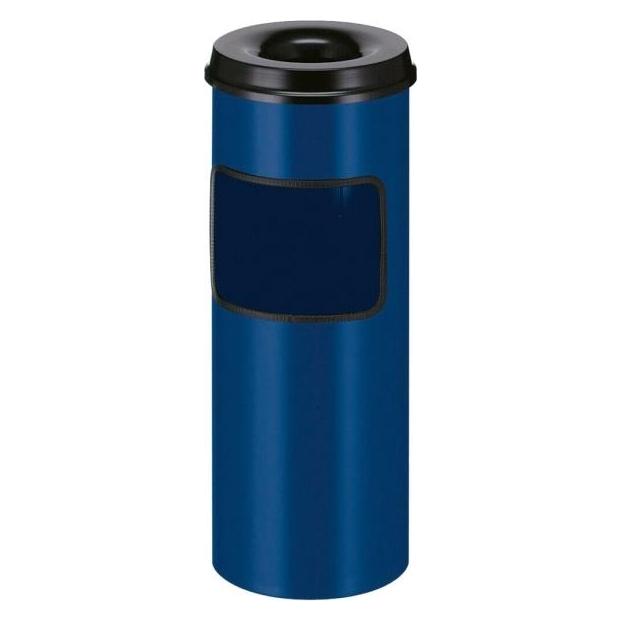 ReinigungsBerater Standascher mit Abfallsammler 30 L blau-schwarz mit Löschsand und Metallinneneimer, feuerfest (30 l) (V-P-176693)