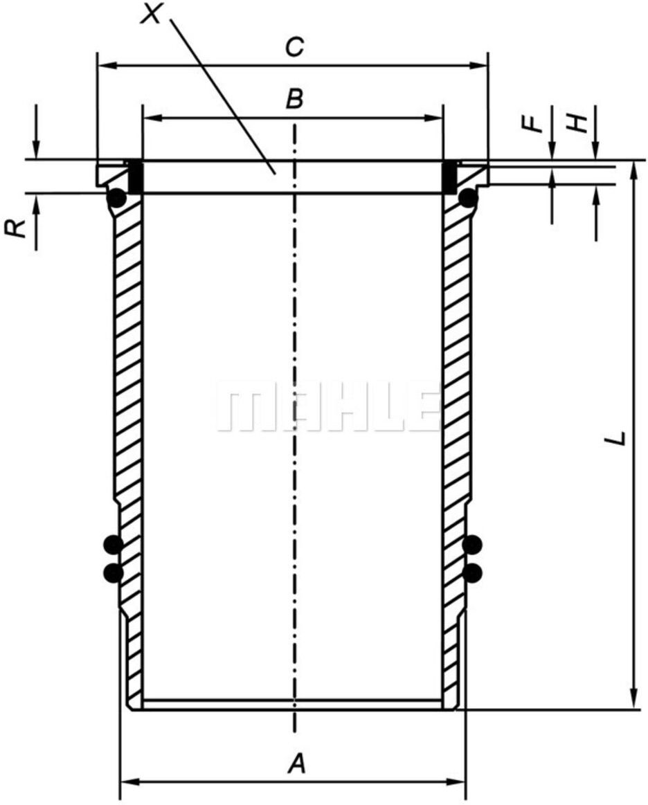 Sylinteriputki Mahle 005 Wn 09 01