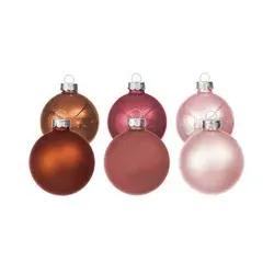 Weihnachtskugeln aus Glas, altrosa/rosa/kupfer, 2 cm Ø, 25 Stück