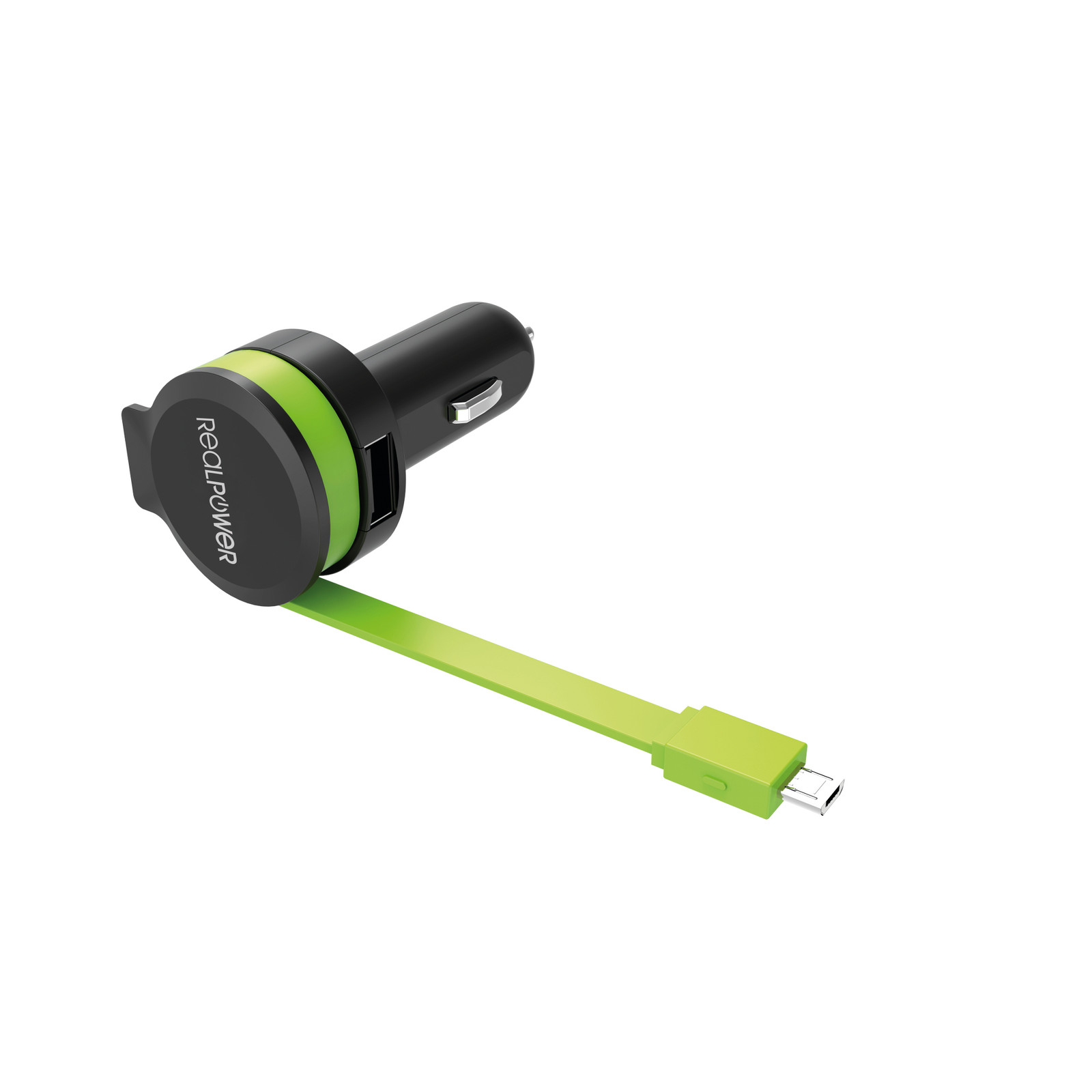 RealPower 257635 Car Charger M met geïntegreerde kabel