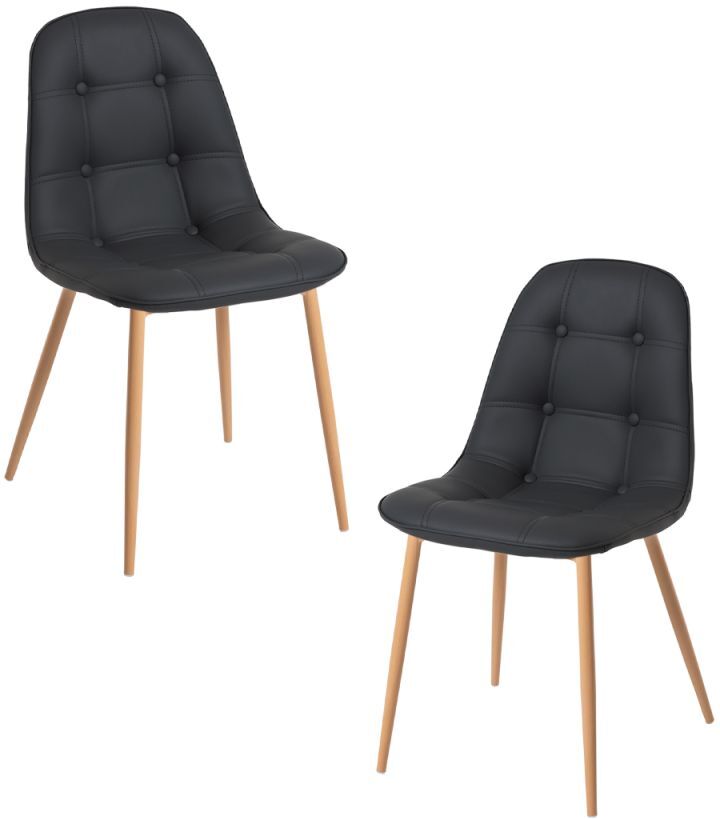 RegalosMiguel Pack 2 Sillas Plazi - Negro