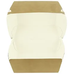 Greenuso MONOUSO - Verpackungen Hamburger Kraft Mega Doppeltem Verschlusskarton 13x13x10cm (50 Stück)