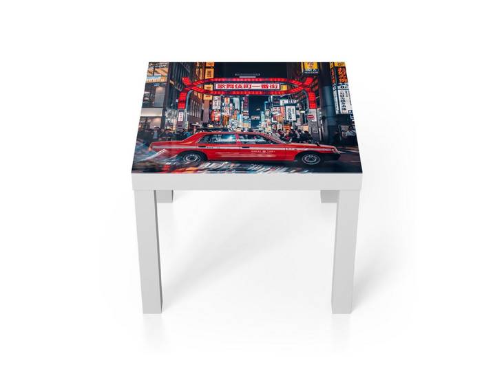 DEQORI Couchtisch 'Neonlichter von Tokyo', Glas Beistelltisch Glastisch modern