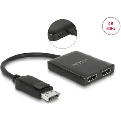 DELOCK DisplayPort 1.4 Splitter 1 x DisplayPort zu 2 x HDMI