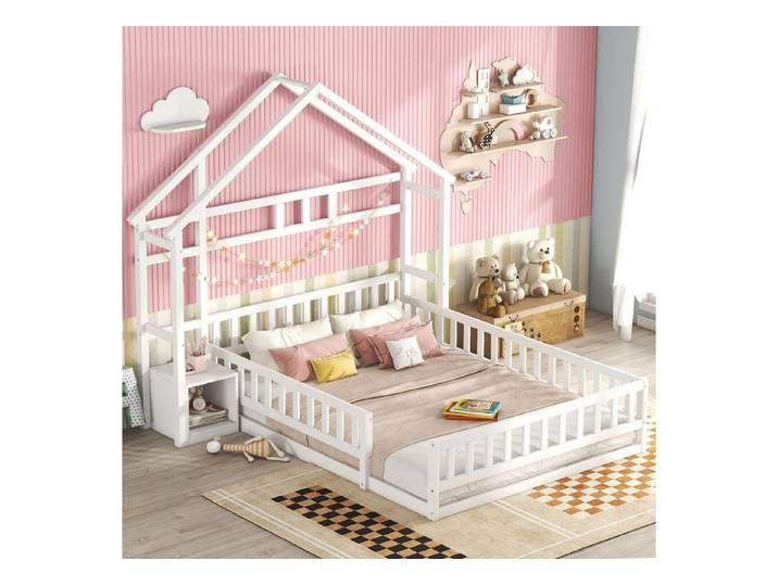 LuxusKollektion Hausbett Hausbett 140x200 cm mit Rausfallschutz