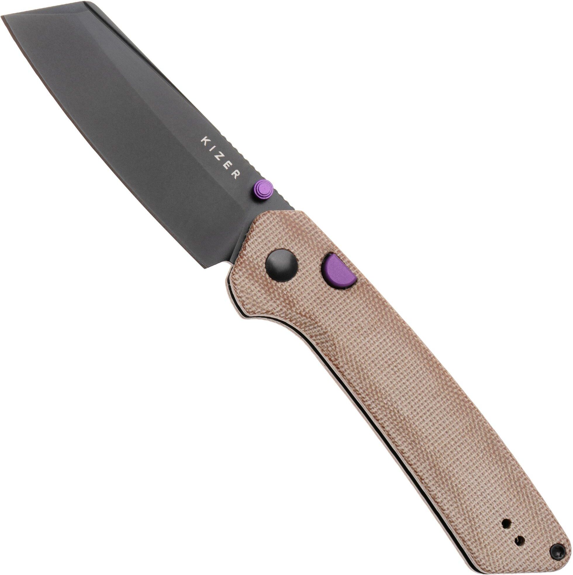 Kizer Vanguard Madrac V3693BSA1 PVD 14C28N, Norplex UltreX Micarta, coltello da tasca
