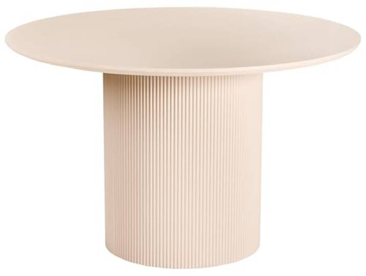 Esstisch ⌀ 120 cm rund MDF hell beige geriffeltes Bein moderner Stil Newell