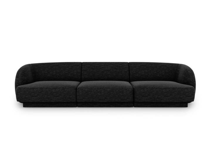 Canapé 3 places en tissu chenille noir