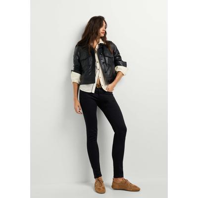 Skinny-fit-Jeans PEPE JEANS "skinny fit jeans SKINNY JEANS LW SOHO", Damen, Gr. 28, Länge 32, schwarz (clean deep schwarz stretch), 94% Baumwolle, 4% Elastomultiester, 2% Elasthan, Jeans