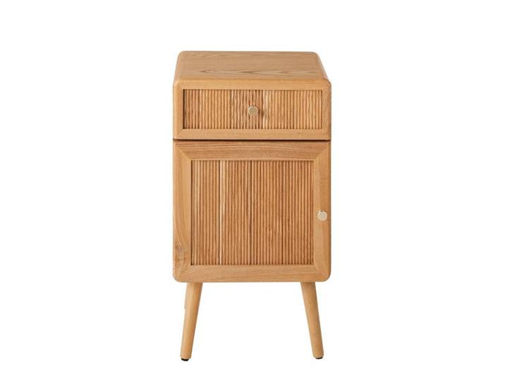 Calicosy Nachttisch 1 Tür und 1 Schublade mit Lamellenfronten 42/35/71 cm, Apfelbaumfarben, 35x71x42 cm, Schlafzimmer, Nachtkästchen