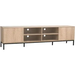 Oviala Business Rechteckiger TV-Schrank mit 2 Türen, L200 cm, helles Holz