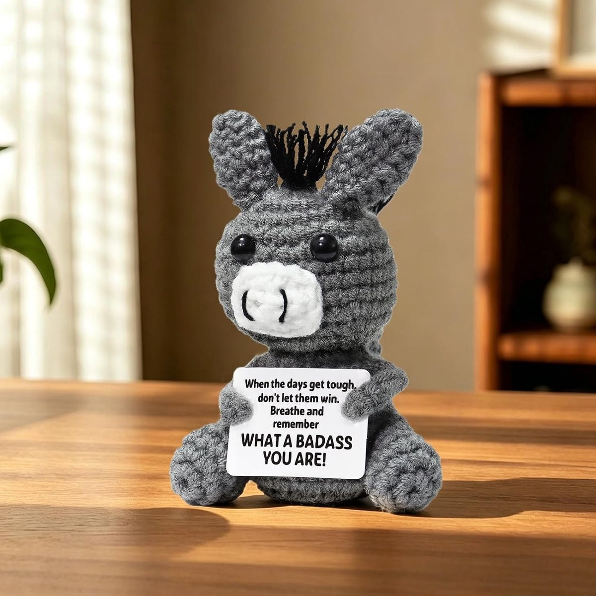 Handgehaakt Donkey Gelukssymbool - Schattig Dieren Cadeau voor Volwassenen