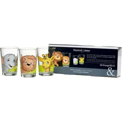 6er-Set Ritzenhoff & Breker Wasserglas Dschungeltiere 3tlg. Glas Bunt