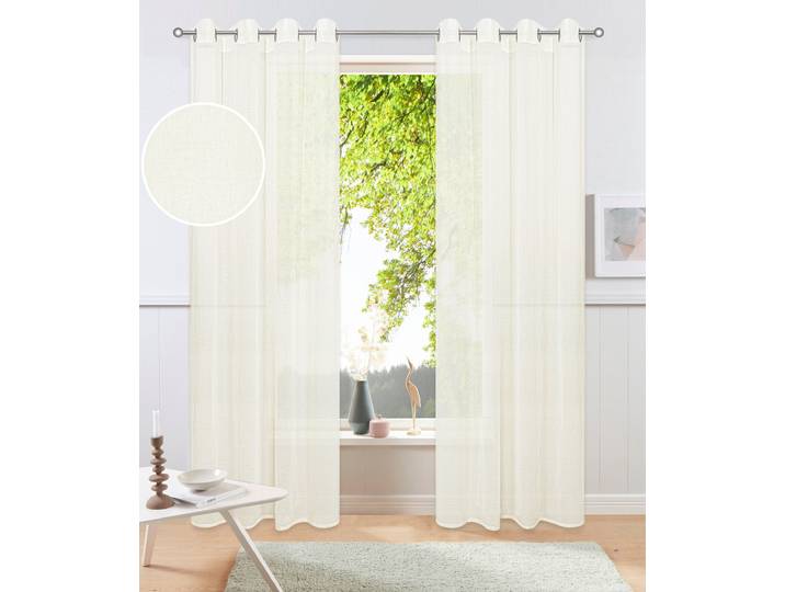 Gardine GOODPRODUCT Dolly, 1 Stück, transparent, gewebt Gr. 2, beige, B:140cm H:175cm, Polyester, Gardinen, Gardine, Transparent, Gewebt, Polyester