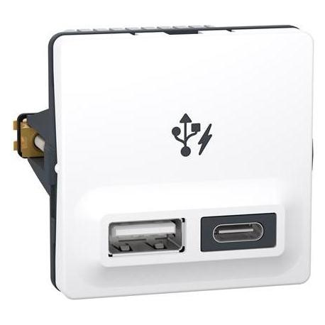 LK FUGA dobbelt USB-lader type A+C, 21W, hvid (21 W, 2 Ports) (506D6704)