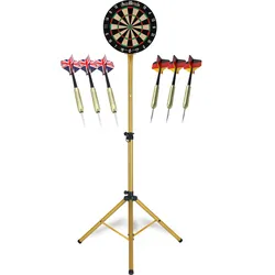 Stagecaptain DBS-1715C BullsEye Champion Dartscheibe + Ständer Set Gold
