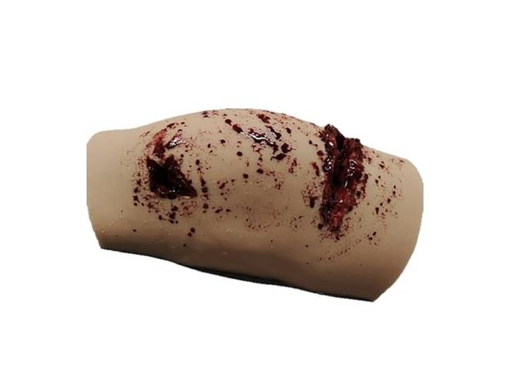Wound Care Wound Models for Teaching, 2 In 1 Multitask Tourniquet Trainer Model, Simulates Wound Packing and Hemorrhage Control Model, Suturing Exercises On Knee, for Course First Aid Training