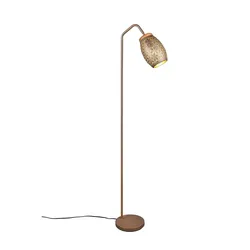 Stehlampe Standleuchte Bürolampe Metall coffee E27 Fußschalter H 147 cm
