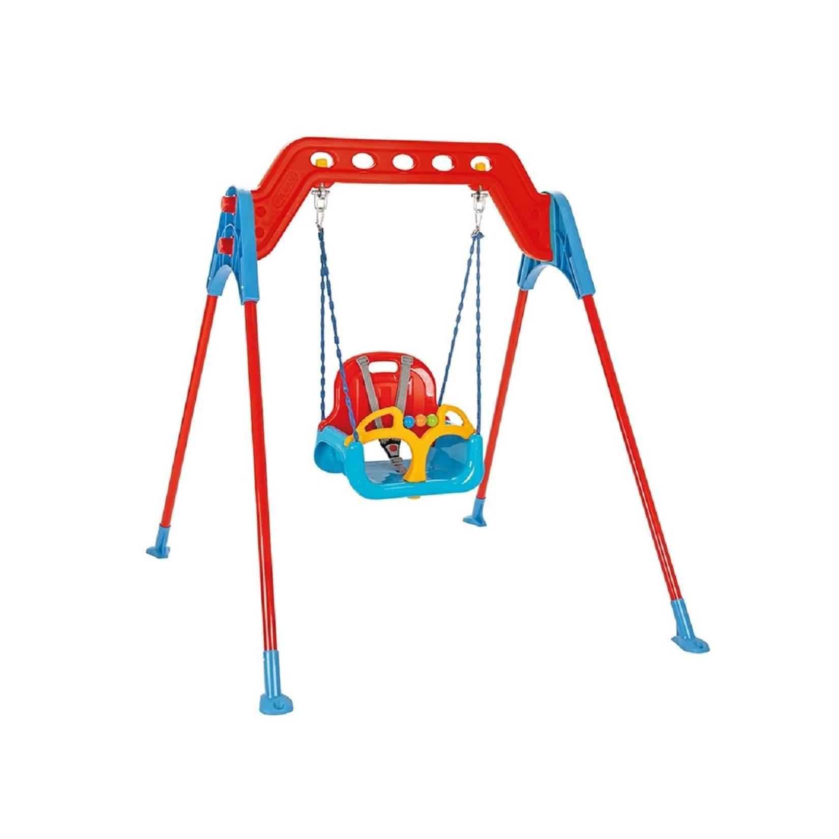 Pilsan Babyschaukel Swing 07968 mit Metallrahmen, Rückenlehne, abnehmbarer Bügel blau