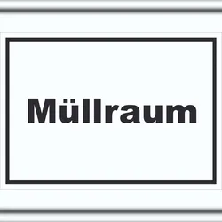 HB-Druck Müllraum Schild mit Text Abfall Mülltrennung waagerecht A5 (148x210mm)