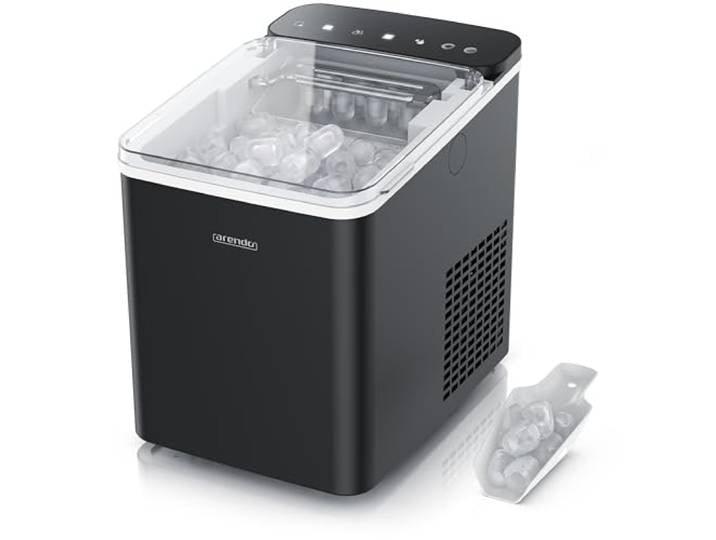 Arendo – Eiswürfelmaschine – Ice Cube Maker – 150 W – 12 kg Eis pro Tag – Automatische Abschaltfunktion – Warnfunktion – kleine Eiswürfel oder große Eiswürfel – leiser Betrieb