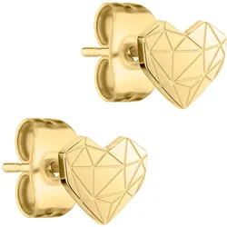 Paar Ohrstecker LIEBESKIND BERLIN "Herz", gold (gelbgoldfarben), Ohrringe, Damen, Edelstahl