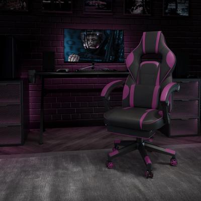 Flash Furniture Ergonomic Gaming Chair -Recline Back/Arms, Footrest, Massaging Lumbar