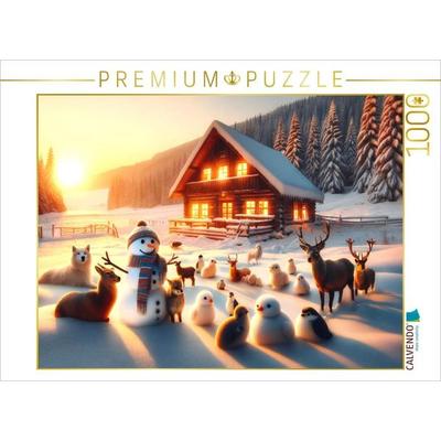 CALVENDO Puzzle Winterliches Abendglühen | 1000 Teile Lege-Größe 64x48cm Foto-Puzzle für glückliche Stunden, Sonstige von , Calvendo Puzzle