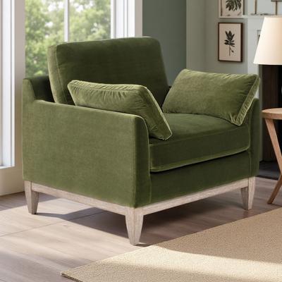 ZWYO HOSIMU "36"" Modern Farmhouse Accent Chair Feather-Blend Pillows Removable Cushions Reversible Covers Living Room Bedroom"