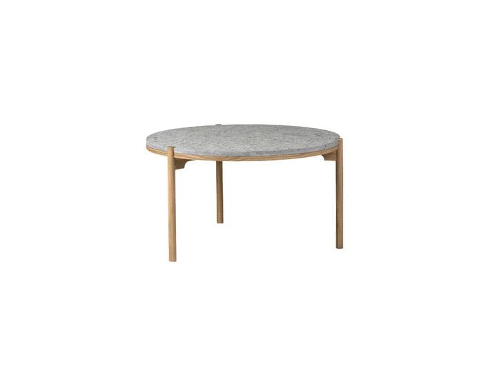 Mavis Table basse Dondo chêne blanchi Ø80 cm Calcaire raboté