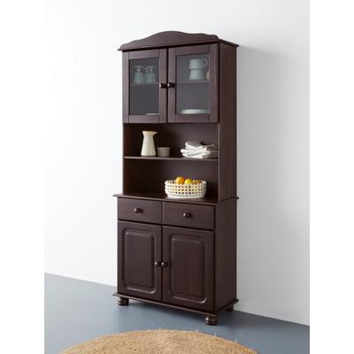 Buffet OTTO HOME "Mette", braun (dunkelbraun), B:80cm H:181cm T:34cm, Schränke, Buffet, Mit grosser Schublade und viel Stauraum hinter 4 Türen, Höhe 181cm