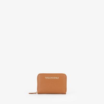 Geldbörse VALENTINO BAGS "ALEXIA", Damen, cuoio, Lederimitat, Kleinlederwaren, Damen Geldbeutel, Portemonnaie mit Logoschriftzug